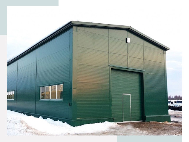 Двускатные ангары в Минусинске